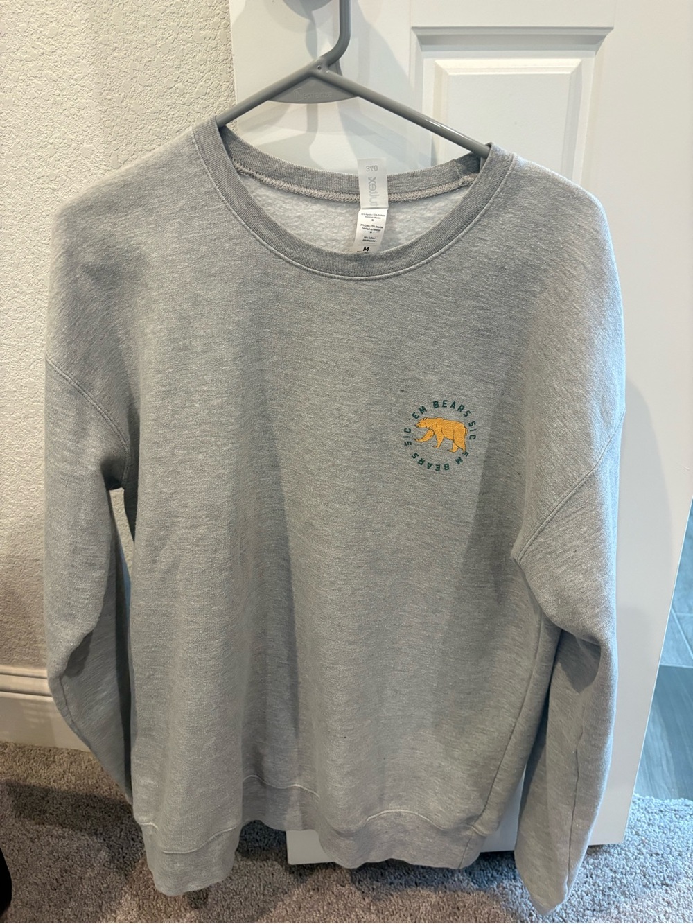 Gray Crewneck Sweatshirt with Baylor Bear Logo